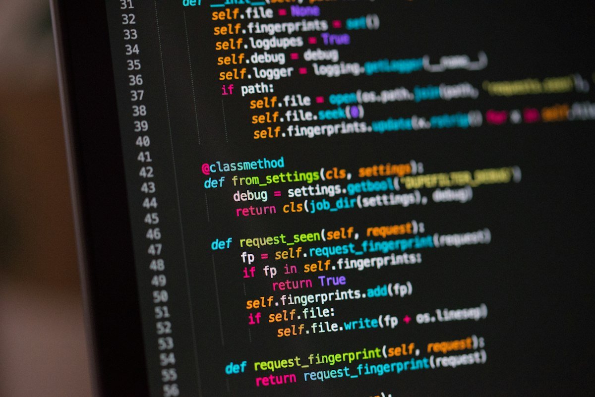 Computer screen with integration code