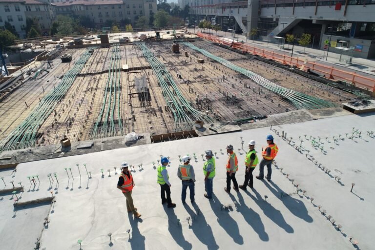 Construction workers on a job site