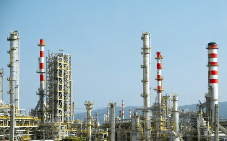 Industrial facility with pipes