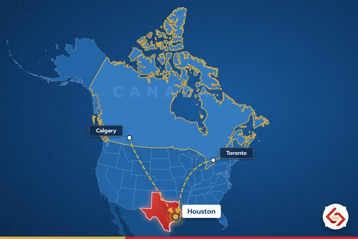 Map – Canada to Texas cross-border accounting