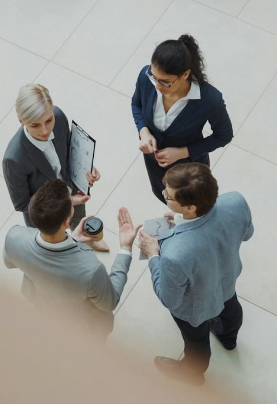 Business people talking in a modern office